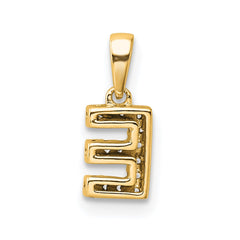 14K Diamond Letter E Initial with Bail Pendant