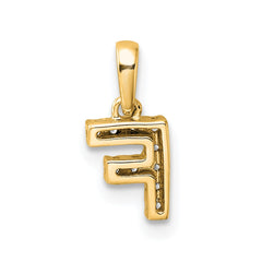 14K Diamond Letter F Initial with Bail Pendant