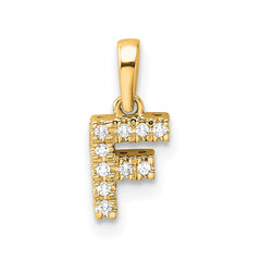 14K Diamond Letter F Initial with Bail Pendant