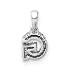 14K White Gold Diamond Letter G Initial with Bail Pendant