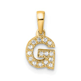 14K Diamond Letter G Initial with Bail Pendant