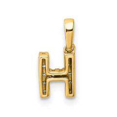 14K Diamond Letter H Initial with Bail Pendant