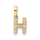14K Diamond Letter H Initial with Bail Pendant
