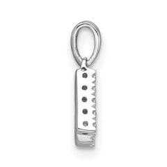 14K White Gold Diamond Letter K Initial with Bail Pendant
