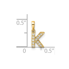 14K Diamond Letter K Initial with Bail Pendant