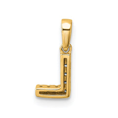 14K Diamond Letter L Initial with Bail Pendant