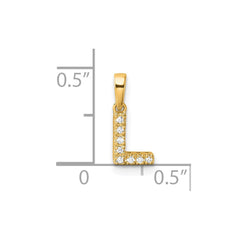 14K Diamond Letter L Initial with Bail Pendant