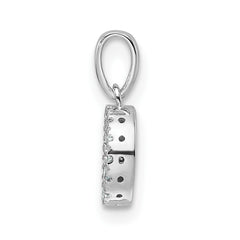 14K White Gold Diamond Letter O Initial with Bail Pendant