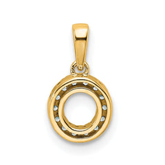 14K Diamond Letter O Initial with Bail Pendant