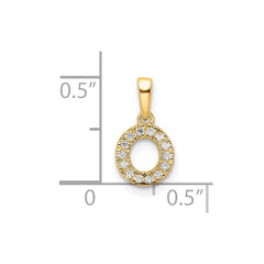 14K Diamond Letter O Initial with Bail Pendant