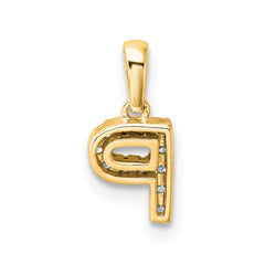 14K Diamond Letter P Initial with Bail Pendant