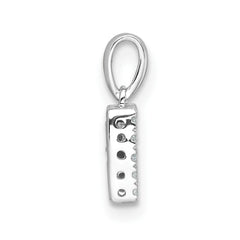 14K White Gold Diamond Letter R Initial with Bail Pendant