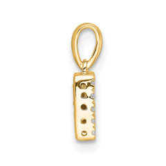 14K Diamond Letter R Initial with Bail Pendant