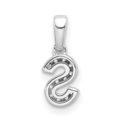 14K White Gold Diamond Letter S Initial with Bail Pendant