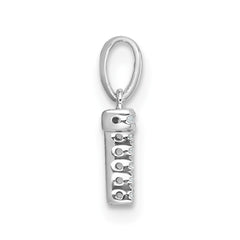14K White Gold Diamond Letter T Initial with Bail Pendant