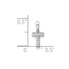 14K White Gold Diamond Letter T Initial with Bail Pendant
