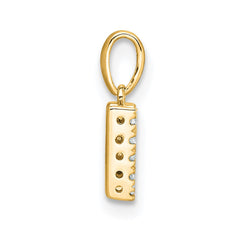 14K Diamond Letter W Initial with Bail Pendant