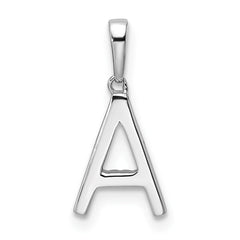 14K White Gold Diamond Letter A Initial Pendant