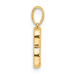 14K Diamond Letter B Initial Pendant