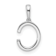 14K White Gold Diamond Letter C Initial Pendant - 5