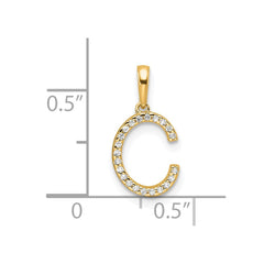 14K Diamond Letter C Initial Pendant