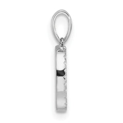 14K White Gold Diamond Letter D Initial Pendant - 4