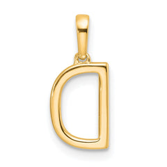 14K Diamond Letter D Initial Pendant - 3