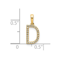 14K Diamond Letter D Initial Pendant - 3