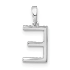 14K White Gold Diamond Letter E Initial Pendant - 4