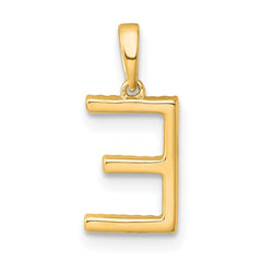 14K Diamond Letter E Initial Pendant - 2