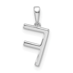 14K White Gold Diamond Letter F Initial Pendant - 5