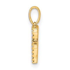 14K Diamond Letter F Initial Pendant