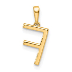 14K Diamond Letter F Initial Pendant