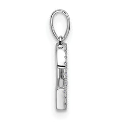 14K White Gold Diamond Letter G Initial Pendant - 4