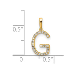 14K Diamond Letter G Initial Pendant - 2