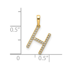 14K Diamond Letter H Initial Pendant