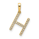 14K Diamond Letter H Initial Pendant
