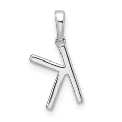 14K White Gold Diamond Letter K Initial Pendant - 3