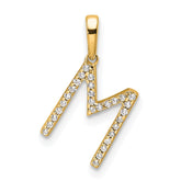 14K Diamond Letter M Initial Pendant - 2