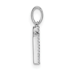 14K White Gold Diamond Letter N Initial Pendant - 3