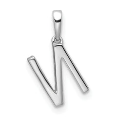 14K White Gold Diamond Letter N Initial Pendant - 3