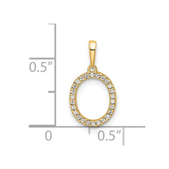 14K Diamond Letter O Initial Pendant - 2