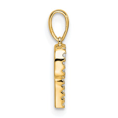 14K Diamond Letter P Initial Pendant - 2