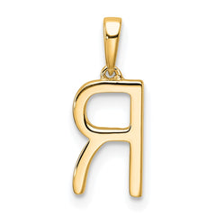 14K Diamond Letter R Initial Pendant