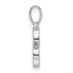 14K White Gold Diamond Letter S Initial Pendant - 5