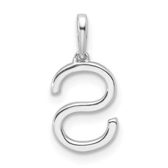 14K White Gold Diamond Letter S Initial Pendant - 5