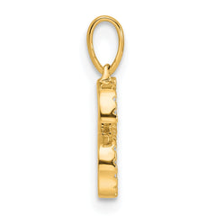 14K Diamond Letter S Initial Pendant - 2