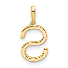14K Diamond Letter S Initial Pendant - 2
