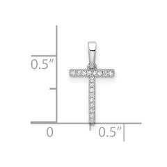 14K White Gold Diamond Letter T Initial Pendant - 5