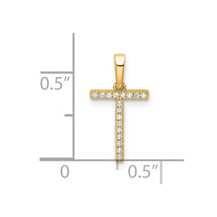 14K Diamond Letter T Initial Pendant - 2